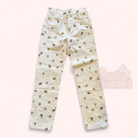 Reformation Mixed Emotions Smiley High Rise Straight Leg Cotton Jeans Sz 24 NWT - Picture 4 of 13
